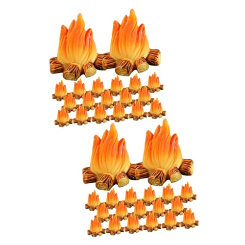 Veemoon 20 Stück Miniatur Lagerfeuer Set Aus Kunstharz – 3D Falsches Feuer Für Puppenhaus - Feengärten Und Terrarien - Ideales Zubehör Für DIY Projekte Und Mikrolandschaften von Veemoon