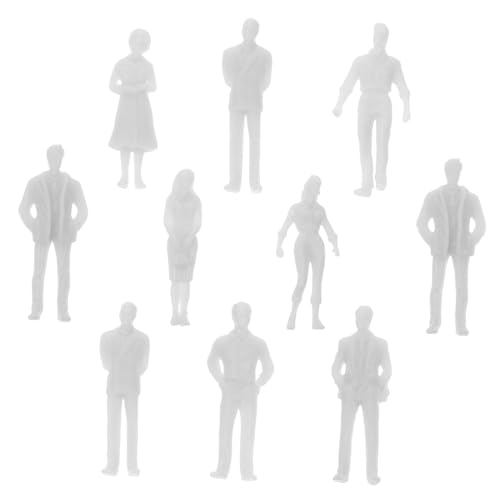 Veemoon 20 Stück Teiliges Weiße Miniatur Menschenfiguren Unbemalt Langlebig Kunststoff Modellbau Architektur Diorama Zubehör für Miniatur Landschaft Puppenhaus Gestaltung von Veemoon