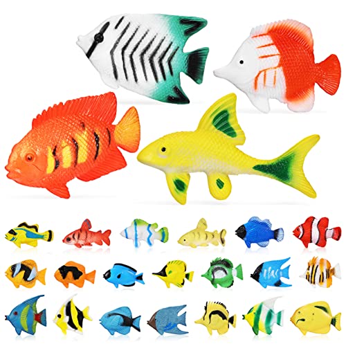 Veemoon 24 Stück Kunststoff Fische - Bunte Tierfiguren Für - Meeresfische Modelle Für Kreative Spielstunden Und Pädagogisches Lernen Im Vorschulalter Veemoon 24 Stück Kunststoff Fische - Bunte Tierfiguren Für - Meeresfische Modelle Für Kreative Spielstunden Und Pädagogisches Lernen Im Vorschulalter von Veemoon