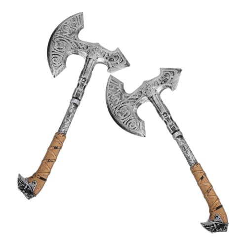 Veemoon 2St Axtstütze Hintergrund Halloween Modell gruselig Dekoration Beil Requisiten Dinosaurierkostüm Spiel Cosplay Kette -Ornament Party-Performance-Requisite Plastik Silver von Veemoon