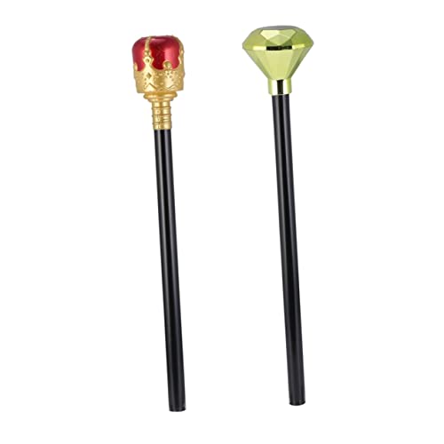 Veemoon 2stücke Halloween Zauberstab Antike Königliche Scepter Für Kostümpartys Cosplay Und Bühnenaufführungen Rubinscepter Und Diamantförmigem Königsscepter von Veemoon