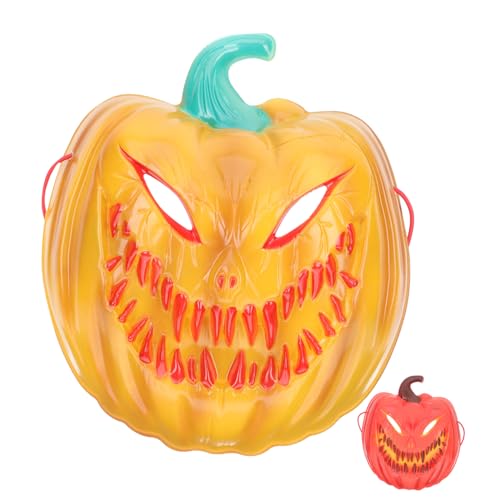 Veemoon 2er Set Halloween Kürbismasken – Gruselige Horror-Masken Für Unheimliche Partys - Dekorative Und Schreckliche Verkleidungen – Perfekte Halloween Deko in Leuchtendem Orange von Veemoon