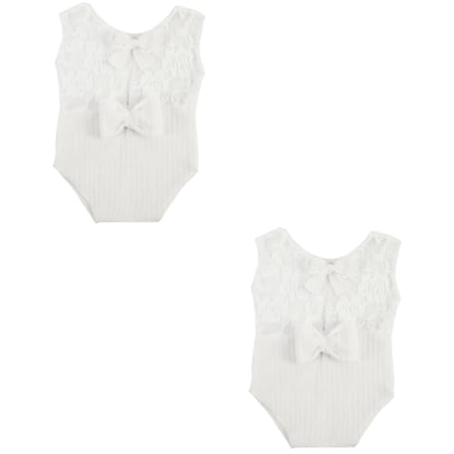 Veemoon 2St einfarbiger Overall Fotoshooting-Requisiten für Neugeborene Kleider für Mädchen Baby-Fotoshooting-Outfits Foto-Requisiten für Neugeborene Neugeborenes Kleidung Uniform Bild von Veemoon