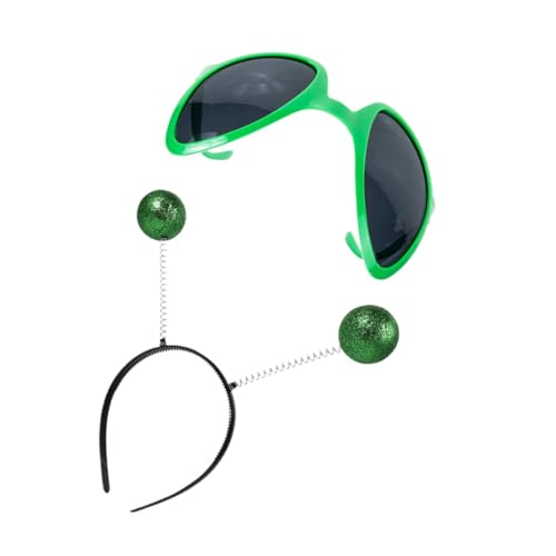 Veemoon 2stücke Teiliges Alien Kostümset Lustiger Haarreif Mit Antennen Und Sonnenbrille Für Halloween Karneval Und Partys Für Auffälliges Outfit von Veemoon