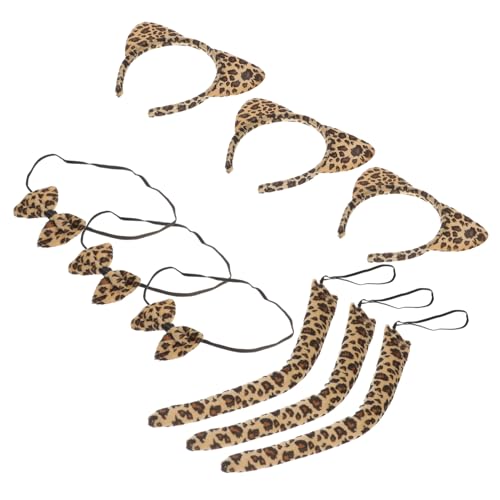 Veemoon 3 Sätze Leopard Print Katzenohren Stirnband mit Fliege und Kostümzubehör für Karneval Fasching Maskerade und Kostümpartys Verstellbar und Hautfreundlich Veemoon 3 Sätze Leopard Print Katzenohren Stirnband mit Fliege und Kostümzubehör für Karneval Fasching Maskerade und Kostümpartys Verstellbar und Hautfreundlich von Veemoon