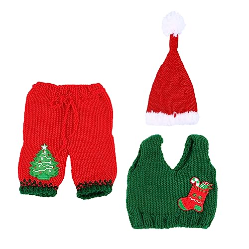 Veemoon 3 Sätze Requisiten für Babyfotos weihnachten outfit christmas outfit -Outfits schöne Fotooutfits kleidung -Weihnachtsoutfit Weihnachts- -Foto-Outfits Mode von Veemoon