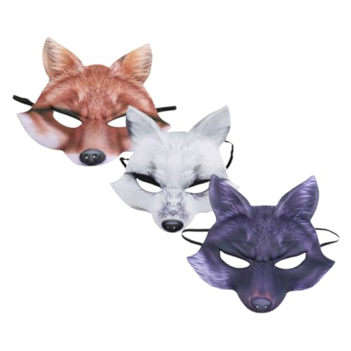 Veemoon 3 Stück Halloween-fuchsmaske Halbe Gesichtskostümmaske Fuchsohren Halloween-leuchtmaske Fuchsmaske Für Party Gesicht Schutzmaske Gasmaske Masken Wolf Kostüm Eva Veemoon 3 Stück Halloween-fuchsmaske Halbe Gesichtskostümmaske Fuchsohren Halloween-leuchtmaske Fuchsmaske Für Party Gesicht Schutzmaske Gasmaske Masken Wolf Kostüm Eva von Veemoon