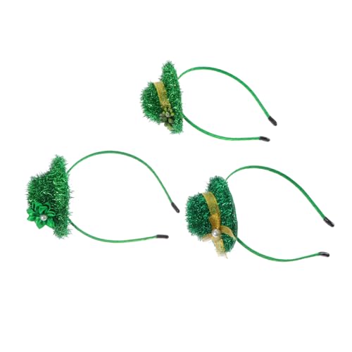 Veemoon 3 Stück Saint Patrick's Day Haarreifen Grün Hut Förmige Party Kopfbedeckung Langlebiges Kostüm Accessoire für Karneval Fasching und Festtagsdekoration von Veemoon