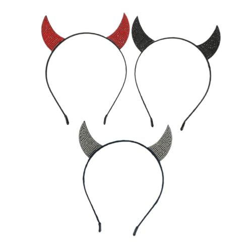 Veemoon 3 Stück Teiliges Teufelshorn Stirnband aus Hochwertigem Material Dekorative Ox Horn Haarreifen in Schwarz Rot und Weiß für Halloween Karneval Kostüm und Cosplay Partys Perfektes Veemoon 3 Stück Teiliges Teufelshorn Stirnband aus Hochwertigem Material Dekorative Ox Horn Haarreifen in Schwarz Rot und Weiß für Halloween Karneval Kostüm und Cosplay Partys Perfektes von Veemoon