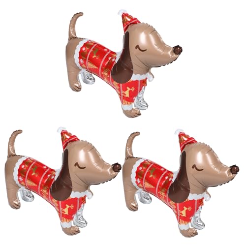 Veemoon 3 Stück Teiliges Weihnachtsballons Hundeform aus Aluminiumfolie Langlebige Aufblasbare Welpen-party-deko für Haustier-themen Geburtstag Shower und Festliche Weihnachtsfeier von Veemoon