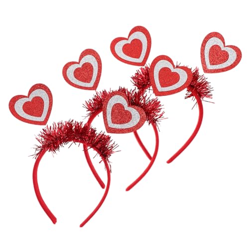 Veemoon 3 Stück Valentinstag Herz Haarreif Leichtes Festival Headband mit Romantischem Design für Damen Hochzeit Fasching Party Haarschmuck Komfortabel und Elegant von Veemoon