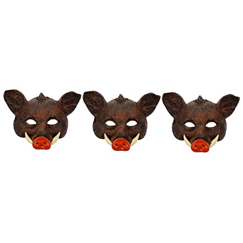 Veemoon 3St Wildschwein Maske Halloween Party Party-Cosplay-Requisite Schweineauge Maskerade-Maske Tiere Maske Halloween-Maske Abschlussball schmücken Gesichtsmaske Requisiten bilden Pu von Veemoon
