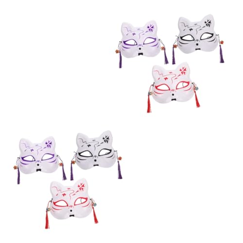 Veemoon 3 Stücke Fuchs Masken Set – Japanische Halbsichtmasken Für Tier Cosplay - Karneval - Halloween Und Weihnachtsfeiern – Ideal Als Gastgeschenk Oder Für Maskerade Events von Veemoon