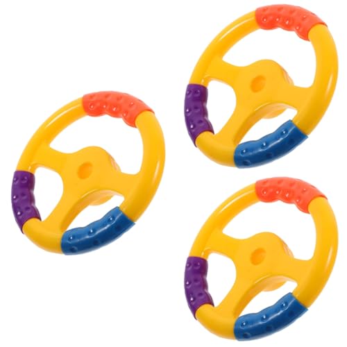 Veemoon 3-Teiliges Spielzeugauto-Lenkrad Kleines Kunststoff-Lenkrad Spielzeugzubehör Für Kinder Zum Schaukeln Von Autoscootern Kleinkindspielzeug (6 5 Zoll) von Veemoon