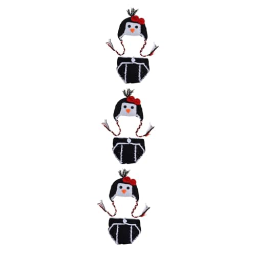 Veemoon 3-Teiliges Set Kostüme für die Babyfotografie Kleinkind-Mütze Kostüm für Neugeborene Babykleidung pinguin kostüm Kinderkleidung Kleider Foto-Requisiten für Kleinkinder Babykostüme von Veemoon