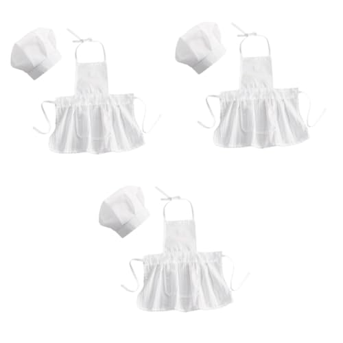 Veemoon 3St Kostüme für Mädchen Mädchenkleidung auffanglätzchen baby neugeborenen fotografie requisiten Kinderkleidung Kochschürze für Neugeborene Requisiten für die Babyfotografie Weiß von Veemoon