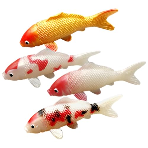 Veemoon 4 Künstliche Koi-Fische Gefälschte Schwimmende Fische Mini-Goldfischfiguren Für Heimaquarium Teichdekoration Fotografie-Requisite Veemoon 4 Künstliche Koi-Fische Gefälschte Schwimmende Fische Mini-Goldfischfiguren Für Heimaquarium Teichdekoration Fotografie-Requisite von Veemoon