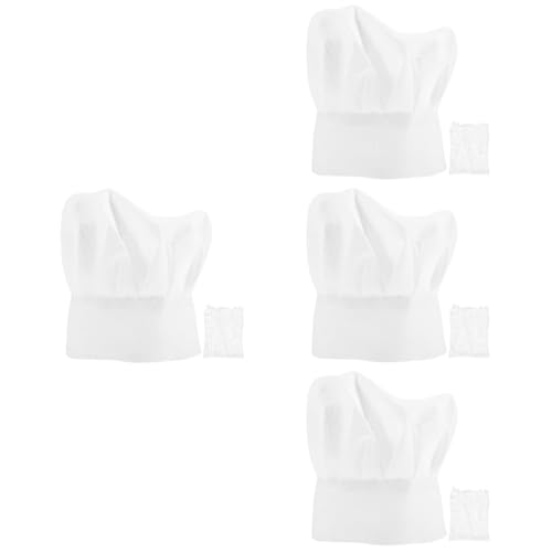 Veemoon 4 Sätze kostüme für baby schaffner mütze Kinderkommode Kleidung Kochuniform Hut Kochmütze neugeboren Requisiten Segeltuch Weiß von Veemoon