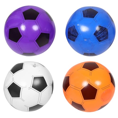 Veemoon 4 Stück Aufblasbares Fußball-Pool-Spielzeug Für Jungen Und Mädchen Weicher Pool Für Strand Jugend-fußball-Spielzeug PVC-Material Interaktiver Spaß von Veemoon