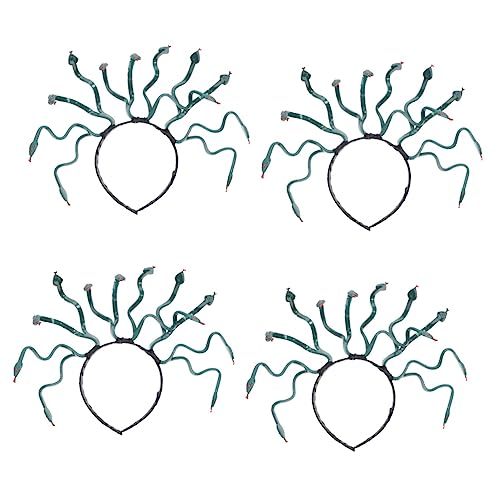 Veemoon 4 Stück Halloween Schlangen Stirnband Medusa Kopfstück Cosplay Kopfschmuck Damen Mädchen Stabiles Design Vielseitig Einsetzbar für Fasching und Kostümfeste Veemoon 4 Stück Halloween Schlangen Stirnband Medusa Kopfstück Cosplay Kopfschmuck Damen Mädchen Stabiles Design Vielseitig Einsetzbar für Fasching und Kostümfeste von Veemoon