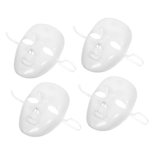 Veemoon 4stücke Weiße Masken Aus Blanko Malbare Masken Für Halloween Karneval Und Cosplay Komfortable Vollgesichtsmasken Für Kreative Projekte von Veemoon