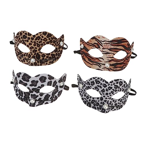 Veemoon 4 Stück Leoparden-PVC-Maske schmücken Masken Maskerade Halloween-Maske Bausätze halloween mask halloweenmaske Ballmaske mit Leopardenmuster kreative Halbmaske Cosplay-Gesichtsmaske Veemoon 4 Stück Leoparden-PVC-Maske schmücken Masken Maskerade Halloween-Maske Bausätze halloween mask halloweenmaske Ballmaske mit Leopardenmuster kreative Halbmaske Cosplay-Gesichtsmaske von Veemoon