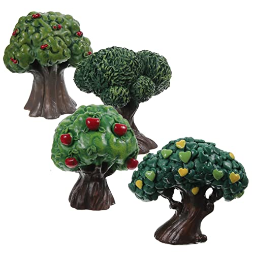 Veemoon 4 Stück Miniatur Baum Modell für Mikrolandschaft Künstliche Grüne Dekoration für Sandtisch Garten und DIY Projekte von Veemoon