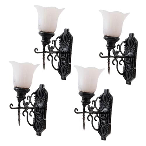 Veemoon 4stücke Tisch Miniatur Miniatur-Lampe Mini-wandlampen Mini-leuchtwandlampe Miniatur-wandlampen Sandtischmaterialien Kleines Wandlampenmodell DIY-sandtischdekor Kleine Wandlampe Min von Veemoon