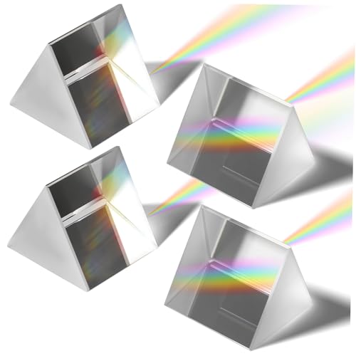 Veemoon 4stücke Triangular Prism Für Physikunterricht Optisches Prism Cube Für Wissenschaftliche Experimente Und Fotografie von Veemoon