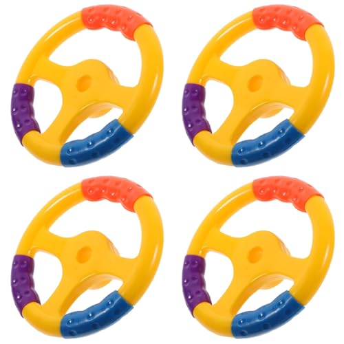 Veemoon 4-Teiliges Spielzeugauto-Lenkrad Kleines Kunststoff-Lenkrad Spielzeugzubehör Für Kinder Zum Schaukeln Von Autoscootern Kleinkindspielzeug (6 5 Zoll) von Veemoon