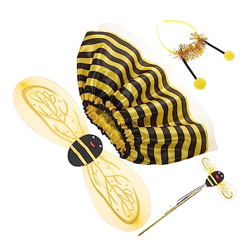 Veemoon 4-teiliges Bienen Kostüm Für – Biene Flügel - Tutu Zauberstab Und Stirnband Für Kleinkinder Ideal Zum Verkleiden Und Als Süße Biene Veemoon 4-teiliges Bienen Kostüm Für – Biene Flügel - Tutu Zauberstab Und Stirnband Für Kleinkinder Ideal Zum Verkleiden Und Als Süße Biene von Veemoon
