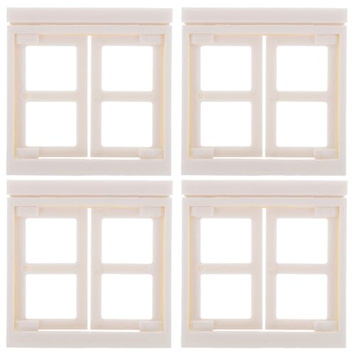 Veemoon 4Pcs Plastikfensterdekor Für Puppenhaus Miniaturpuppen Fenster Möbel Puppe Winzig Fenster Dekoration Doll Hausmöbel von Veemoon