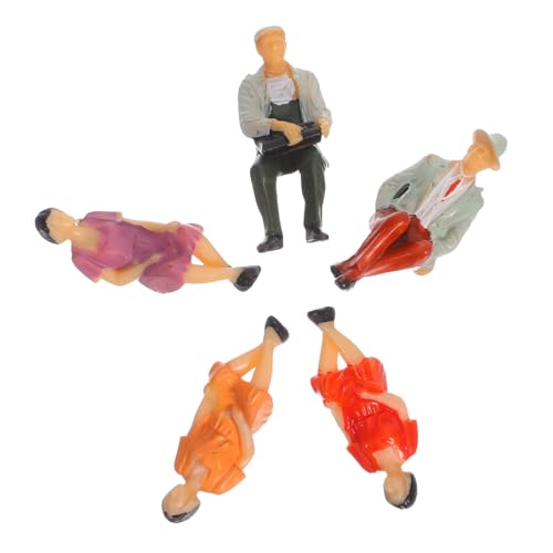 Veemoon 5 Stück Maßstab Sitzende Bunte Modellfiguren aus Langlebigem für Architektur Sandtisch Eisenbahn Diorama Basteln von Veemoon