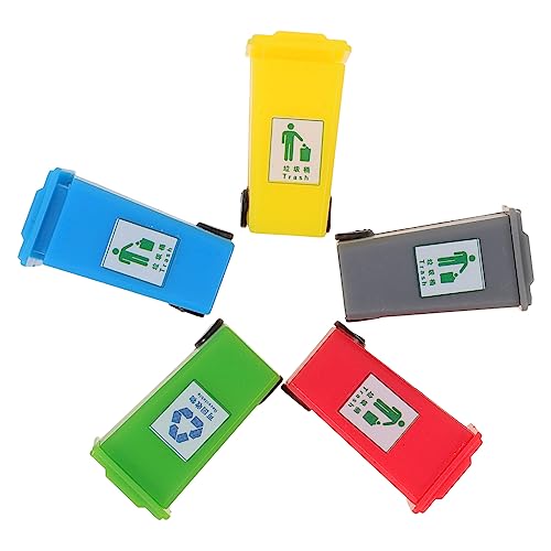 Veemoon 5 Stück Mini-Mülleimer Miniatures mikrolandschaft DIY Zubehör puppenhauszubehör stylingbã¼rsten schlank klein scheibengardinen Miniatur-Mülltonne Mini -Mülldose Abs von Veemoon