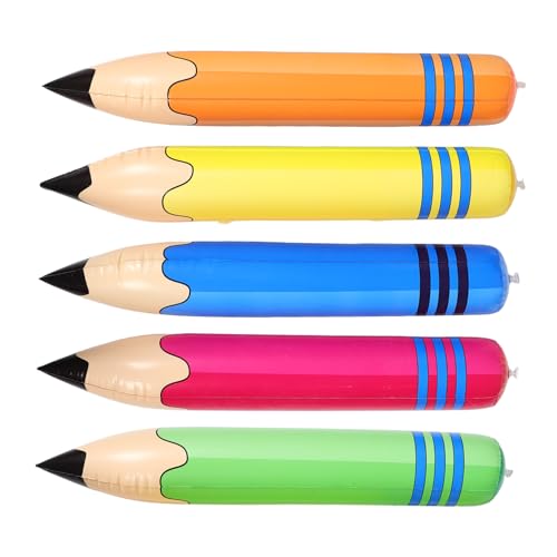 Veemoon 5 Stück Teiliges Aufblasbares Jumbo Bleistift aus Kindersicherem PVC Vielseitig als Hammer Hantel und Lernspielzeug für Kindergarten für Klassenzimmer Schulanfang und von Veemoon