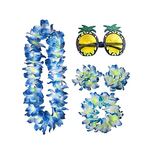 Veemoon Lustiges Hawaii-ananas-brillenset Mit Girlande Und Kopfschmuck Stylisch Für Partys Cosplay Fotospaß Veemoon Lustiges Hawaii-ananas-brillenset Mit Girlande Und Kopfschmuck Stylisch Für Partys Cosplay Fotospaß von Veemoon