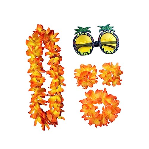 Veemoon 5 Stücke Hawaii Ananas Brillen Party Set Girlande Kopfschmuck Armband Orange Lustige Gläser Für Cosplay Veemoon 5 Stücke Hawaii Ananas Brillen Party Set Girlande Kopfschmuck Armband Orange Lustige Gläser Für Cosplay von Veemoon