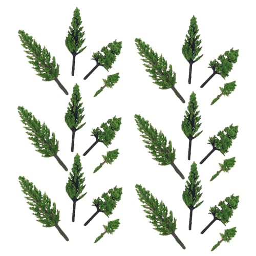 Veemoon 50 Stück Teiliges Modellbäume aus Hochwertigem Kunststoff Realistische Miniatur Kiefern und Laubbäume für Architektur Sandtisch Modelleisenbahn und DIY Zufällige Zufällige Farbe von Veemoon