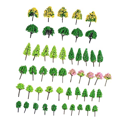 Veemoon 55 Stück Kleine Baum Modelle Diorama-Minibäume Miniaturbäume für Puppenhaus Miniaturen Artificial Tree mikrolandschaft DIY Landschaft Landschaft bäume Landschaftsmodellbaum Plastik von Veemoon