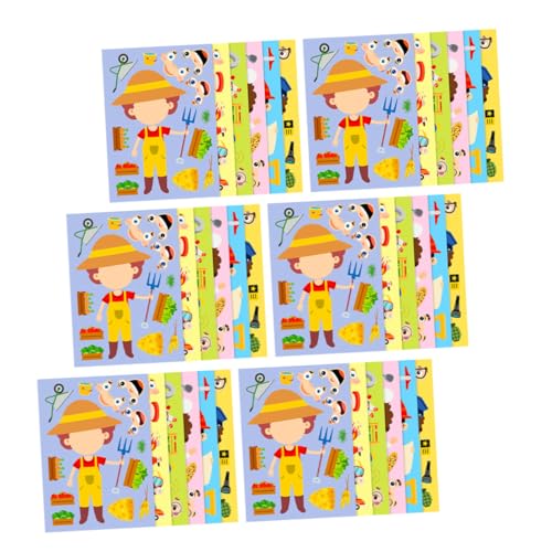 Veemoon 6 Sätze DIY Berufspuzzle Aufkleber für Interaktive Bunte Dress Up Sticker für Kreative Familienaktivitäten Spielerische Berufsorientierung und Schulveranstaltungen von Veemoon