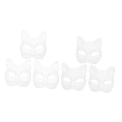 Veemoon 6 Stück Handbemalte Maske Fuchs Leere Maske Maskerademaske Handwerksmasken Tierzeichnungsmasken Bemalbare Katzenmaske Unbemalt Fälschung Katze Zum Malen Tiermasken Wolf Papier Weiß Veemoon 6 Stück Handbemalte Maske Fuchs Leere Maske Maskerademaske Handwerksmasken Tierzeichnungsmasken Bemalbare Katzenmaske Unbemalt Fälschung Katze Zum Malen Tiermasken Wolf Papier Weiß von Veemoon