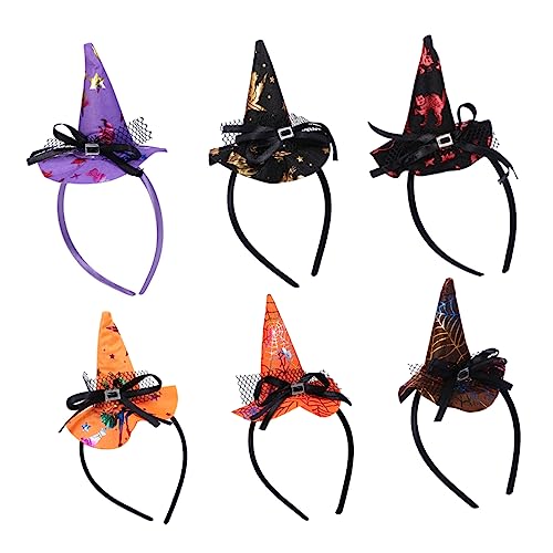 Veemoon 6 Stück Hexenhut Set Für Halloween – Mehrfarbige Hexenhüte Und Stirnbänder Für Kostümpartys - Cosplay Und Foto-Requisiten – Perfektes Kostümzubehör Für Hexen Und von Veemoon