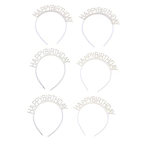 Veemoon 6 Stück Teiliges Geburtstags Haarband Damen Glitzer Stirnband mit Strass und Perlen Rutschfester Leichter Haarreif für Partydekoration und Festlichen Kopfschmuck Veemoon 6 Stück Teiliges Geburtstags Haarband Damen Glitzer Stirnband mit Strass und Perlen Rutschfester Leichter Haarreif für Partydekoration und Festlichen Kopfschmuck von Veemoon