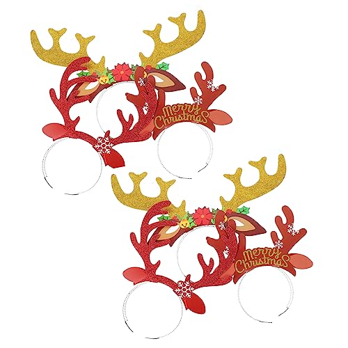 Veemoon 6 Stück Weihnachtliches Rentier Haarreif Teilig Leichte Stirnbänder mit Geweihdesign Festlicher Haarschmuck für Erwachsene für Weihnachtsfeiern und Partydeko von Veemoon