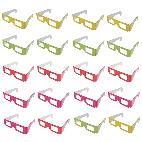 Veemoon 60 Stk 3D-Feuerwerksbrille brille für kinder 3D-Brille für Filme kinder ferngläser kinderferngläser schnapsgläser 3D-Anaglyphenbrille 3D-Brille für den Fernseher dreidimensional von Veemoon