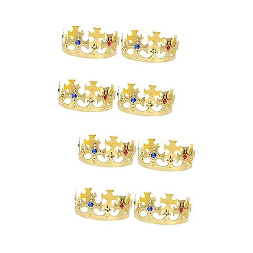 Veemoon 8 Stck Teiliges Goldene Prinzenkrone Kostümzubehör Stabile und Leichte Königskrone für Kinderparty Bequemes Geburtstags Accessoire Auffälliges Design für Mädchen und Erwachsene von Veemoon