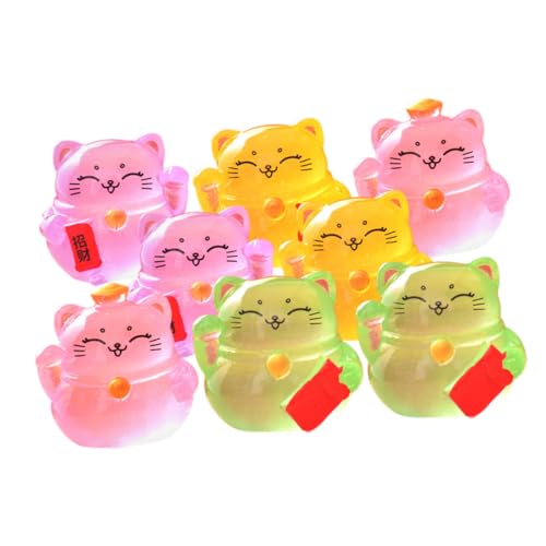 Veemoon 8 Stück Mini-Katzenfiguren Maneki Neko – Leuchtende Glückskatzen-Statuen Aus Kunstharz Für Kreative Kuchendekoration Und Stimmungsvolle Deko Im Dunkeln Veemoon 8 Stück Mini-Katzenfiguren Maneki Neko – Leuchtende Glückskatzen-Statuen Aus Kunstharz Für Kreative Kuchendekoration Und Stimmungsvolle Deko Im Dunkeln von Veemoon