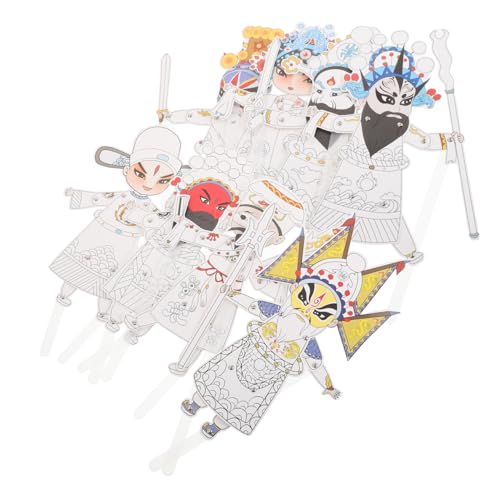 Veemoon 8 Stück Teiliges DIY Set für Traditionelle Chinesische Schattenspiele Handpuppen Bastelset für Kreative und Lernaktivitäten zur Kulturellen Entdeckung Kindergarten und Schule von Veemoon