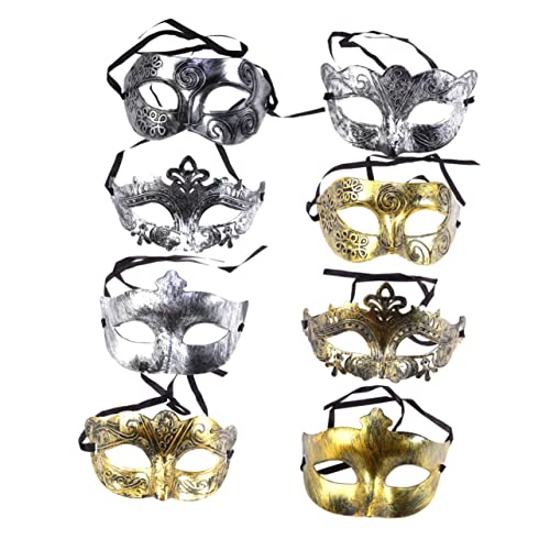 Veemoon 8 Stück Venezianische Masken Für Herren Und Damen - Vintage Maskerade Masken Für Karneval - Halloween Cosplay Und Partys Elegante Venezianische Designs Für Jeden Anlass von Veemoon