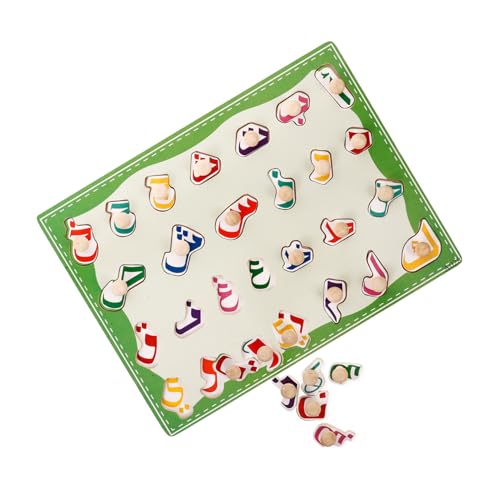 Veemoon Arabisches Alphabet Lernspiel Holzpuzzle Kognitive Montessori Vorschule Steckspiel Pädagogisches Feinmotorik und Konzentration von Veemoon